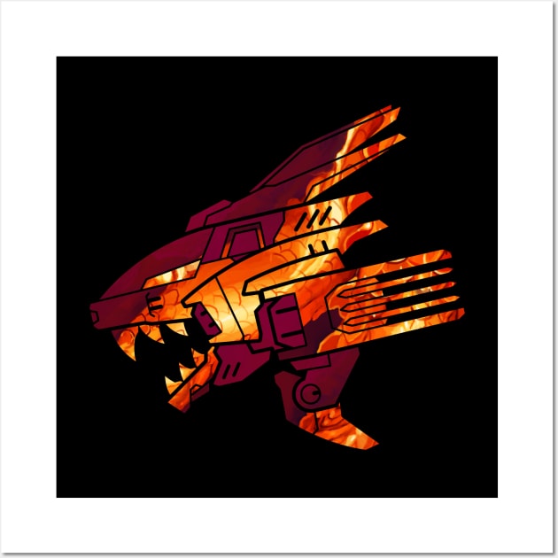 Mecha Robot Cat | Dragon's Breath Wall Art by MaiasaLiger